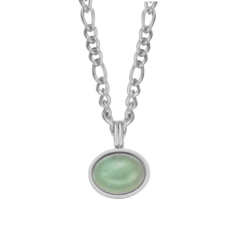 Wear FengShui Oval Turquoise Strength Titanium Steel Necklace Pendant