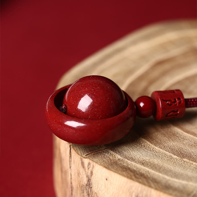 Wear FengShui Cinnabar Om Mani Padme Hum PiXiu Blessing Lucky Bead Necklace Pendant