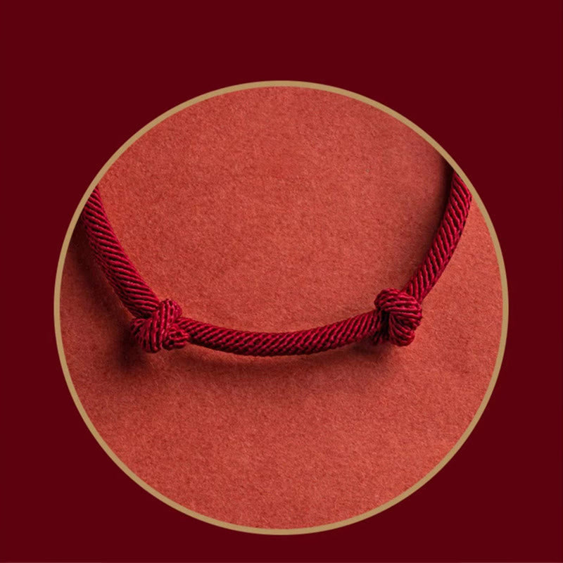 Wear FengShui 925 Sterling Silver Fu Character Blessing Handmade Braided Bracelet