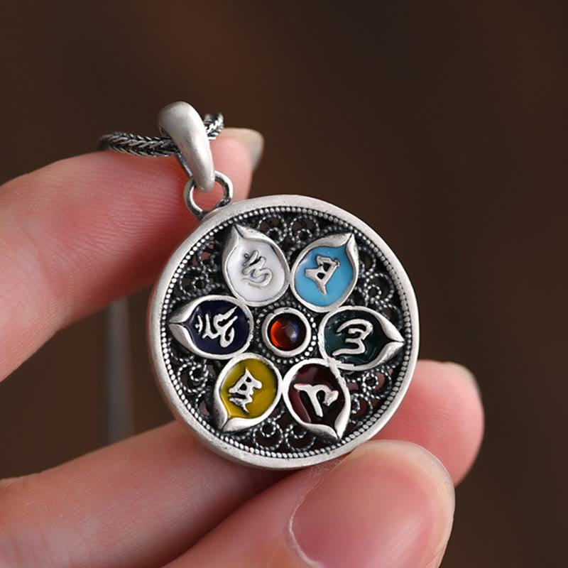 Wear FengShui Tibetan Om Mani Padme Hum Purity Necklace Pendant