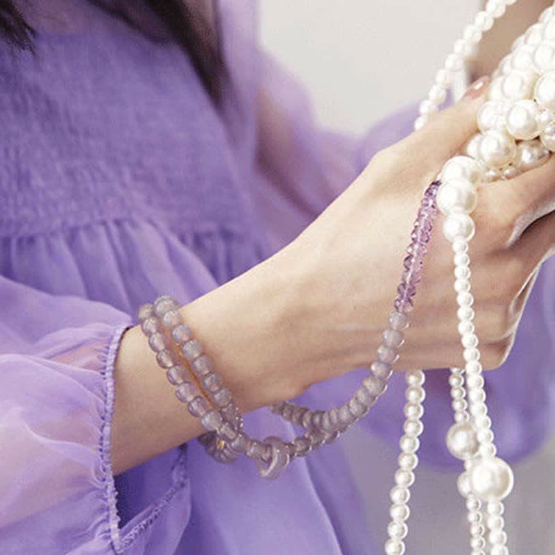 Wear FengShui Natural Amethyst Crystal Meditation Healing Bracelet