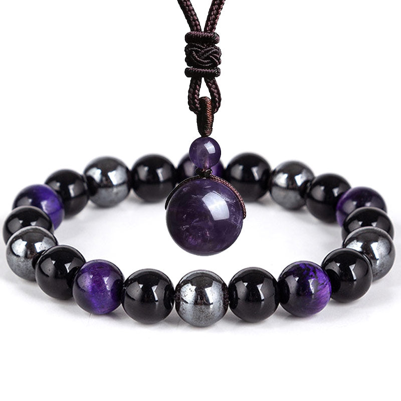 Wear FengShui Tibetan Tiger's Eye Bracelet Necklace Set