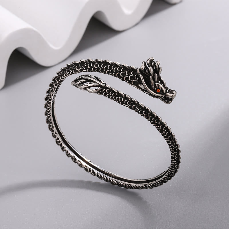 Wear FengShui Dragon Scales Pattern Luck Protection Bracelet Bangle