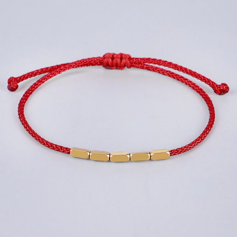 Wear FengShui Handcrafted Copper Bead Protection Braided String Bracelet