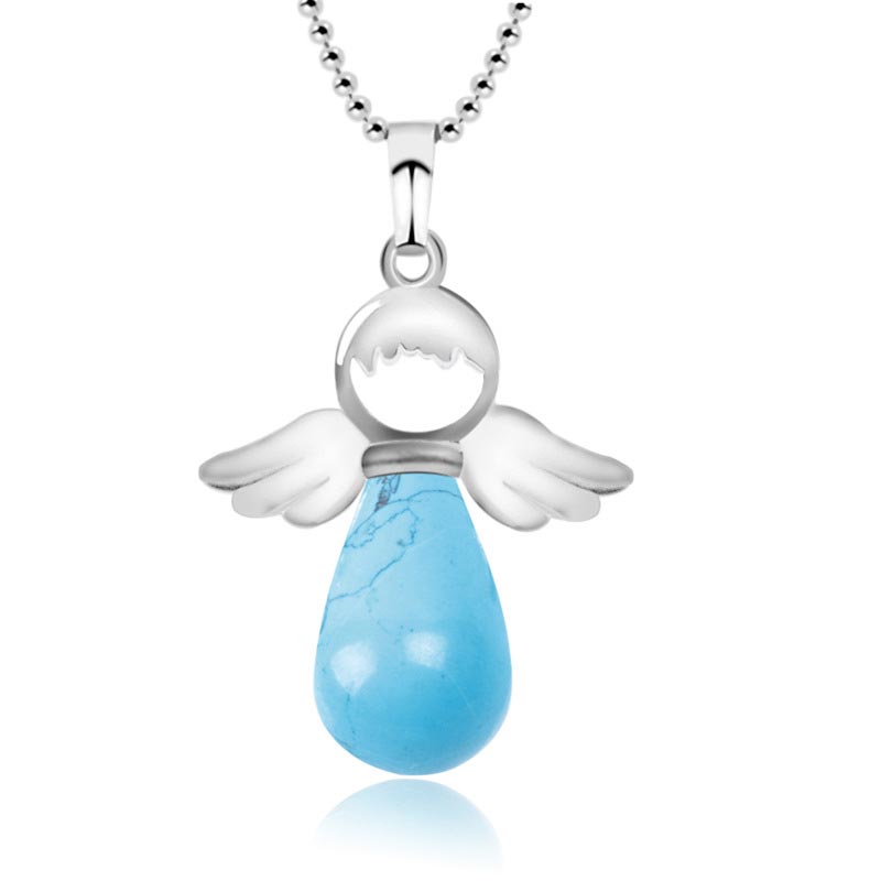 Wear FengShui Little Angel Wings Natural Crystal Luck Necklace Pendant