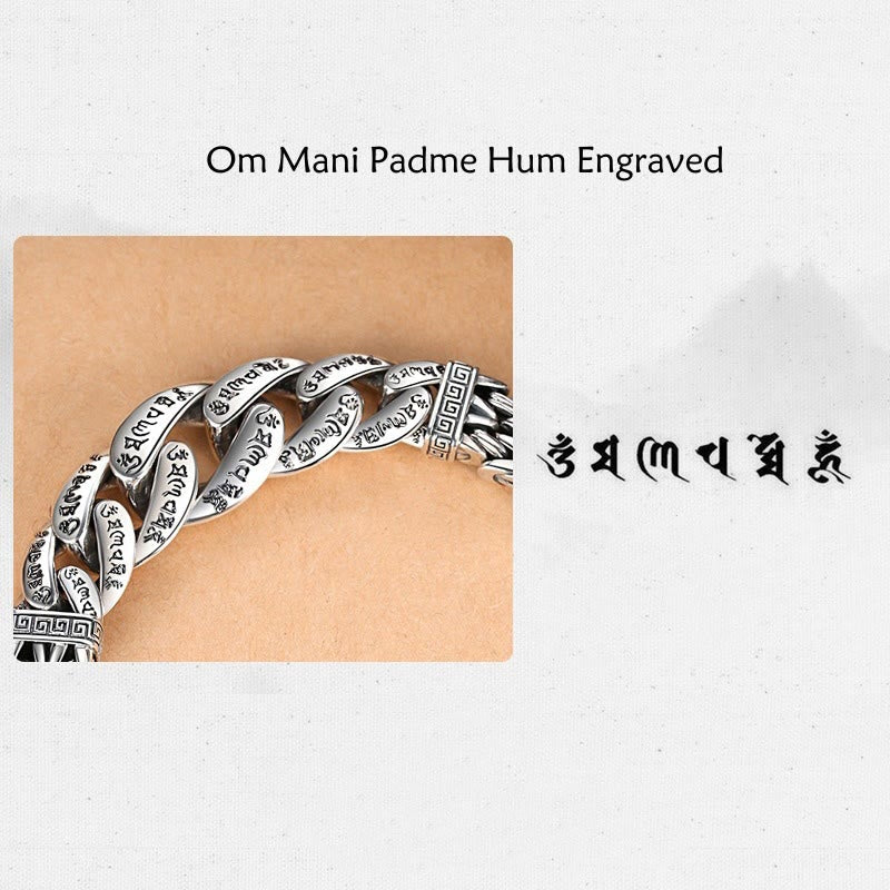 Wear FengShui Om Mani Padme Hum Engraved Peace Purity Bracelet