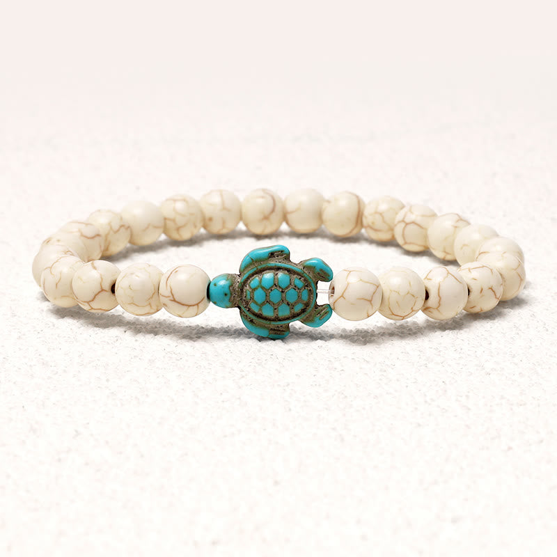 Wear FengShui Natural Stone Sea Turtle Turquoise Blessing Bracelet