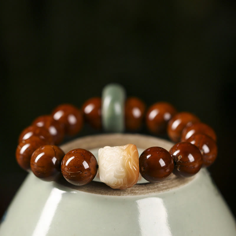 Wear FengShui Purple Bodhi Seed Dancing Lion Wisdom Bracelet