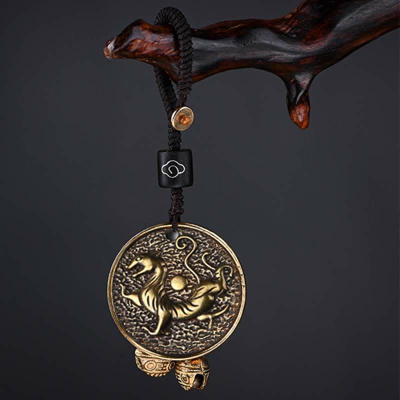 Wear FengShui Four Symbols Azure Dragon White Tiger Vermilion Bird Black Tortoise Key Chain