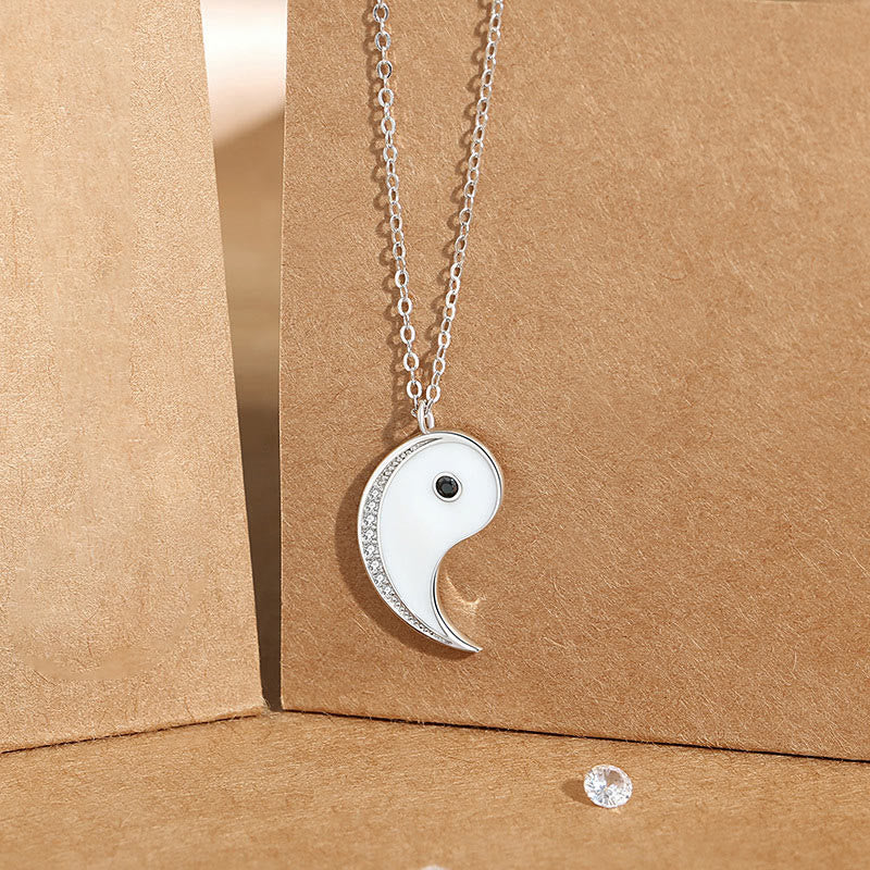 Wear FengShui 925 Sterling Silver Yin Yang Symbol Harmnoy Necklace Pendant