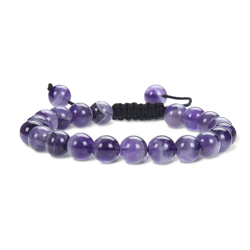 Wear FengShui Natural Healing Power Gemstone Crystal Beads Unisex Adjustable Macrame Bracelet