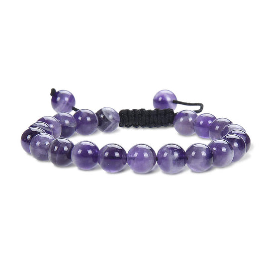 Wear FengShui Natural Healing Power Gemstone Crystal Beads Unisex Adjustable Macrame Bracelet