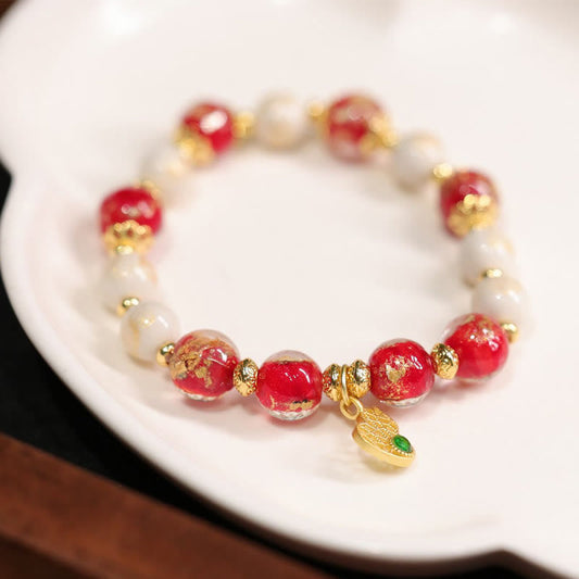 Wear FengShui Gourd God Of Wealth Charm Fortune Liuli Glass Bead Incense Ash Porcelain Bead Bracelet