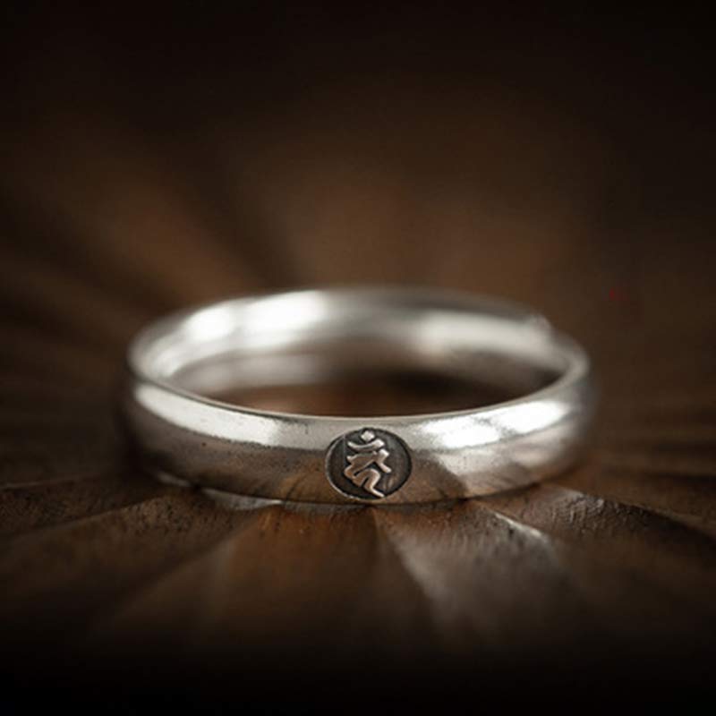Wear FengShui 925 Sterling Silver Chinese Zodiac Natal Buddha Blessing Couple Ring