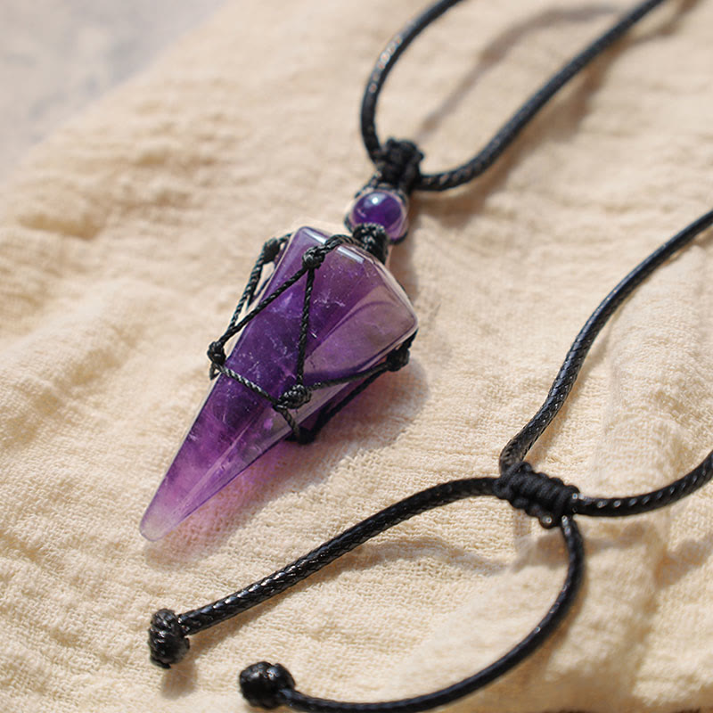 Wear FengShui Natural Stone Pointed Pendant Necklace