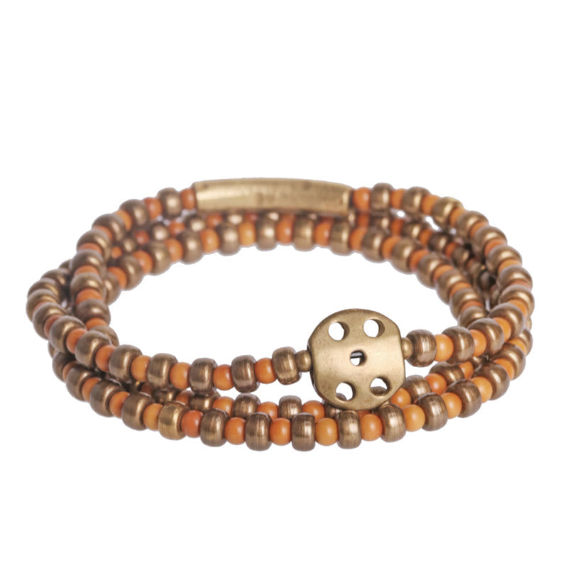 Wear FengShui Retro Olive Pit Copper Wealth Bracelet