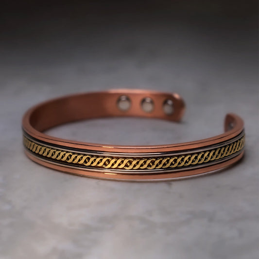Wear FengShui Magnetic Copper Balance Adjustable Cuff Bracelet Bangle Ring