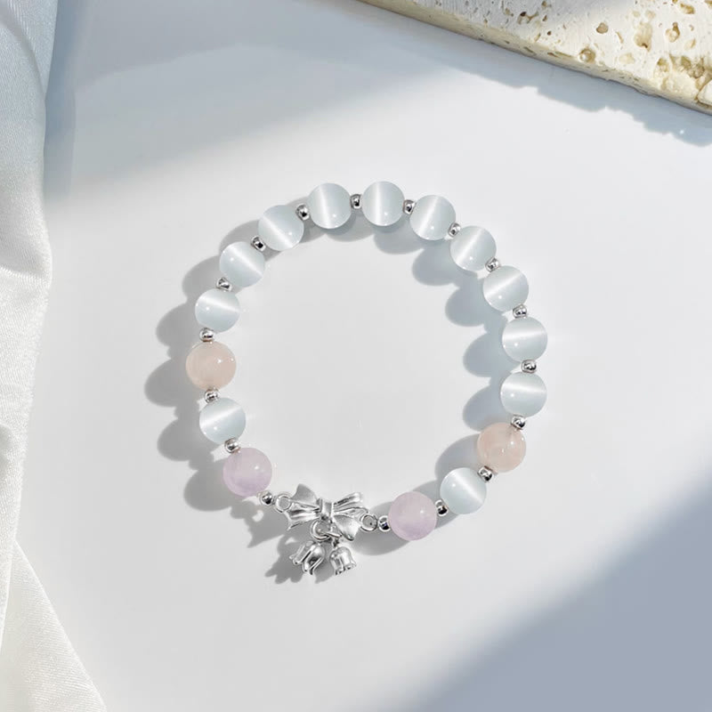 Wear FengShui Cat's Eye Lavender Amethyst Rosette Charm Bracelet
