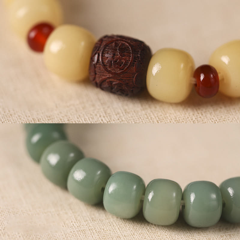 Wear FengShui Bodhi Seed Auspicious Cloud Fu Character Bead Peace Bracelet