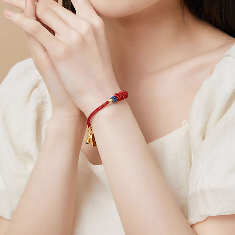 Wear FengShui 925 Sterling Silver Koi Fish Charm Wealth Success Braided Bracelet