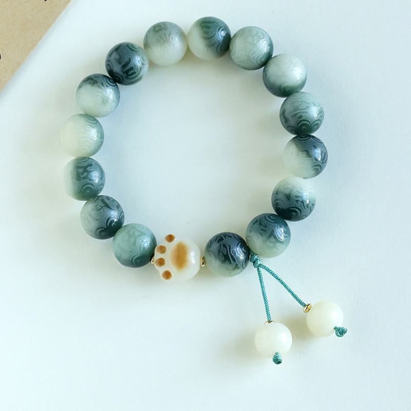 Wear FengShui Bodhi Seed Om Mani Padme Hum Carved Harmony Bracelet