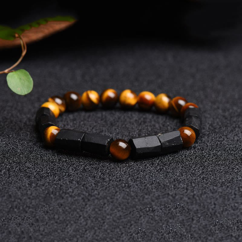 Wear FengShui Natural Black Tourmaline Tiger Eye Positive Bracelet