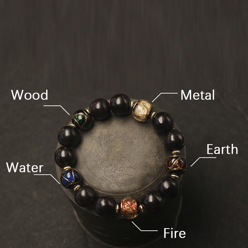Wear FengShui Western Soapberry Incense Ash Liuli Glass Bead Wealth Bracelet
