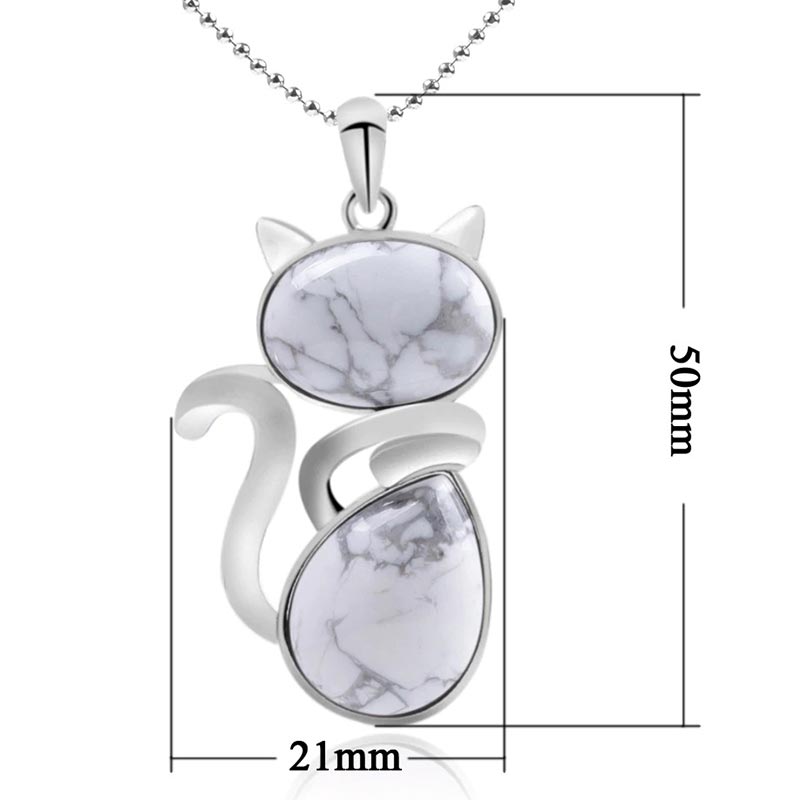 Wear FengShui Cat Pattern Natural Crystal Protection Necklace Pendant
