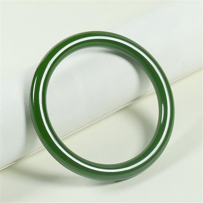 Wear FengShui Cyan Jade Longevity Blessing Bangle Bracelet