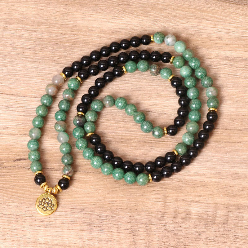 Wear FengShui 108 Beads Natural Agate Mala Healing Bracelet