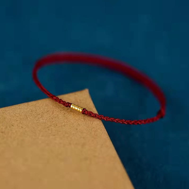 Wear FengShui "Blessings for Clear Connections" 925 Sterling Silver Lucky Golden Bead String Bracelet Anklet Includes Gift Message Card