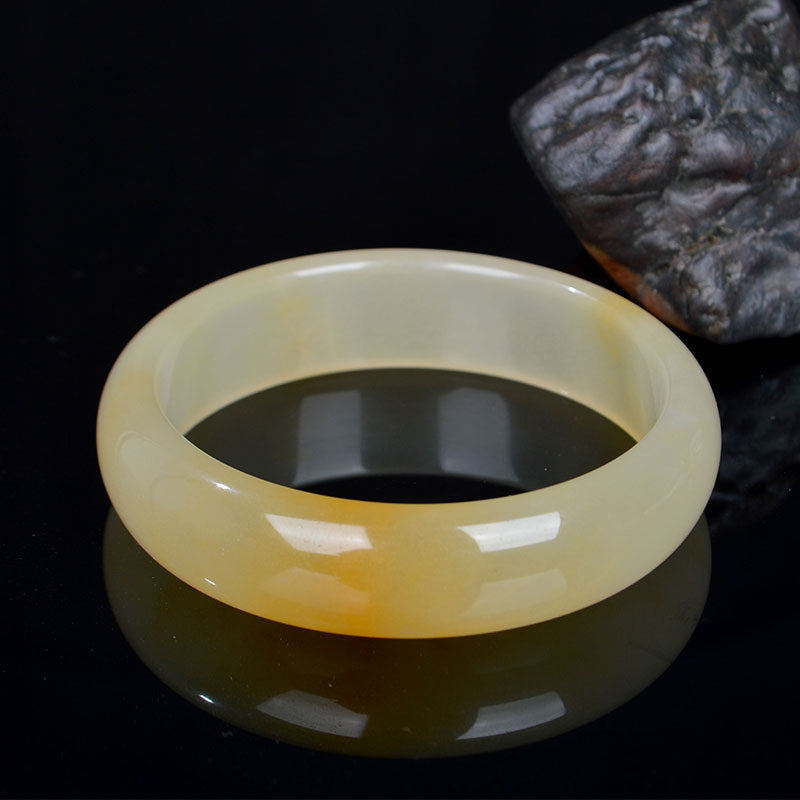 Wear FengShui Natural Golden Silk Jade Luck Wealth Bracelet Bangle