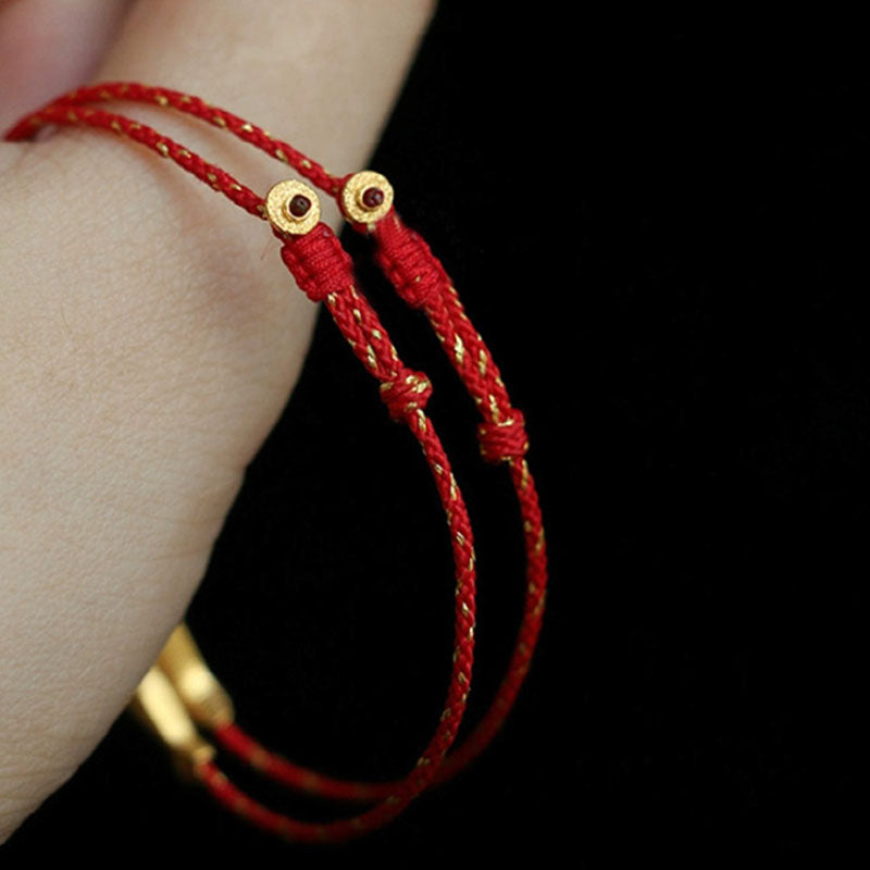 Wear FengShui 14K Gold Plated Koi Fish Luck Wealth Braided Bracelet