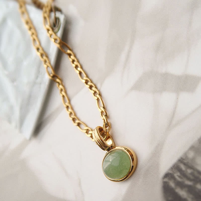 Wear FengShui Oval Turquoise Strength Titanium Steel Necklace Pendant