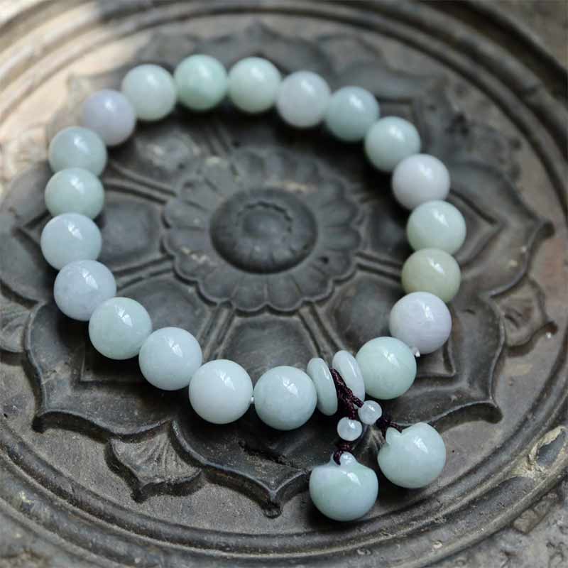 Wear FengShui Natural Jade Pi Xiu Buddha Gourd Apple Success Bracelet