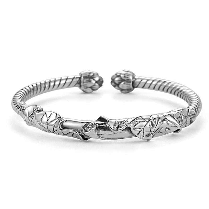 Wear FengShui Tibetan Lotus White Copper Wealth Bracelet
