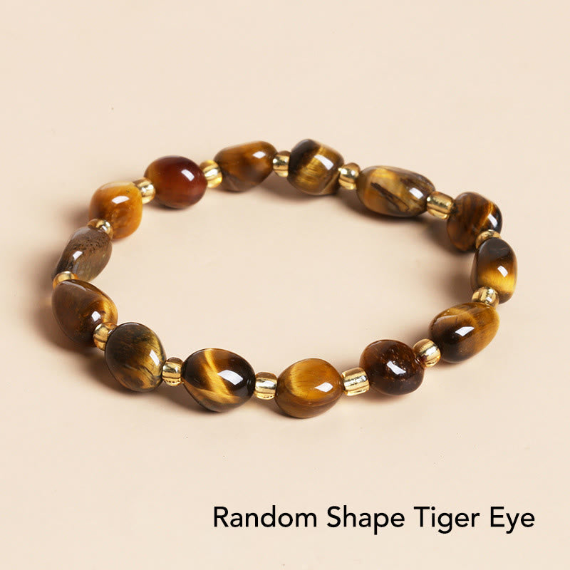 Wear FengShui Natural Irregular Shape Stone Crystal Meditation Balance Bracelet