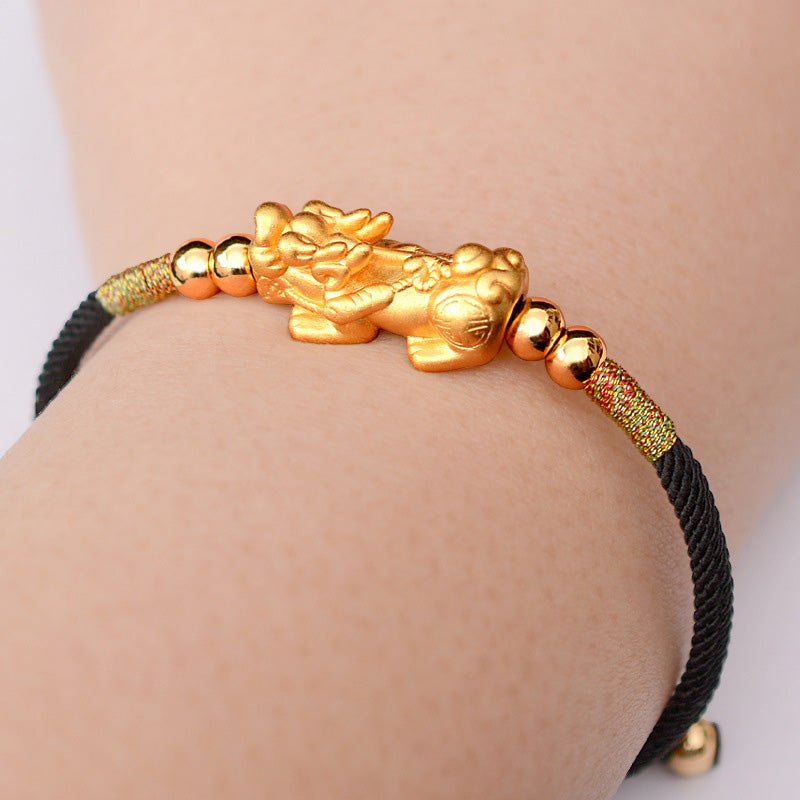 Wear FengShui 24K Gold-Plated PiXiu Luck Red String Bracelet