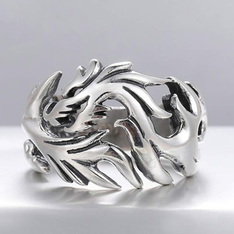 Wear FengShui Dragon Pattern Protection Strength Adjustable Ring