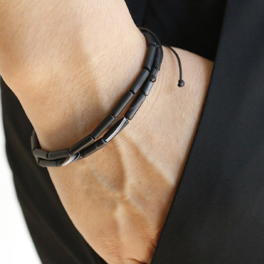 Wear FengShui Black Onyx Bead Support Protection Bracelet