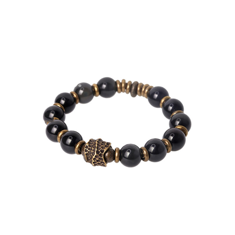 Wear FengShui Rainbow Obsidian Copper Love Healing Bracelet