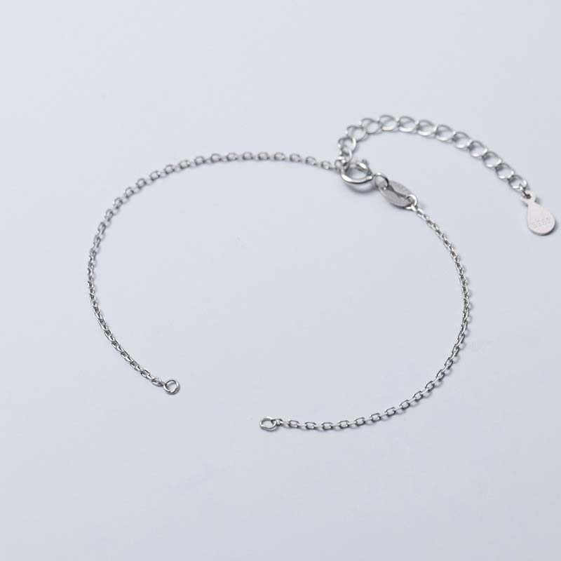 Wear FengShui 925 Sterling Silver Semi-finished Chain Blessing Bracelet