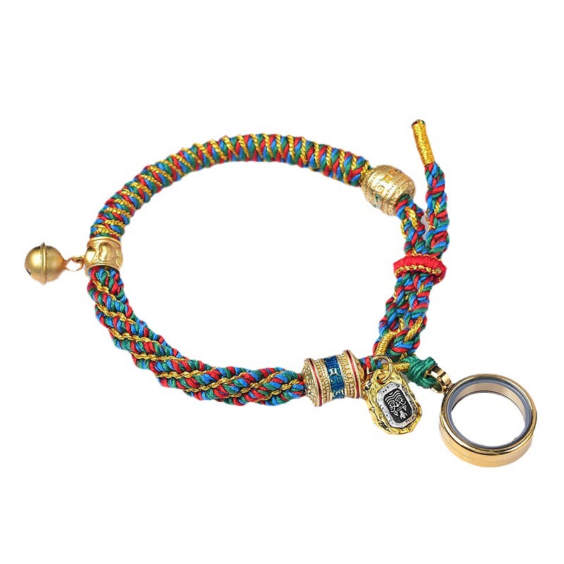Wear FengShui Tibetan Om Mani Padme Hum Carved Zakiram Goddess of Wealth Charm Amulet Bracelet