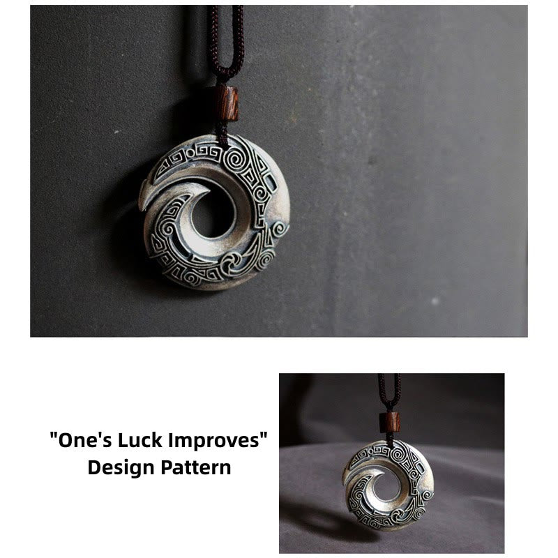 Wear FengShui One's Luck Improves Design Pattern Copper Luck Necklace Pendant