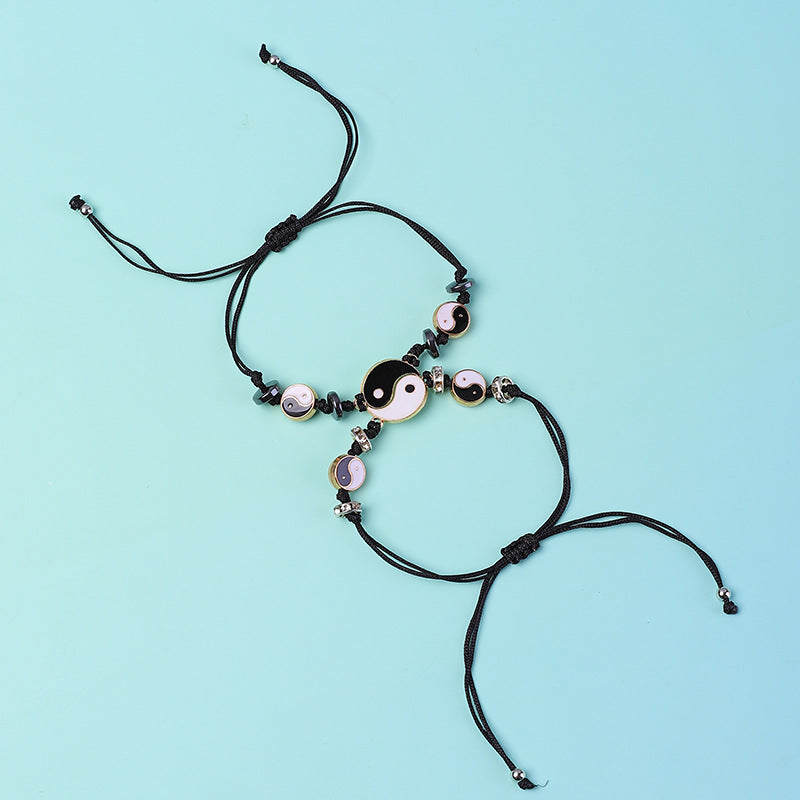 Wear FengShui 2pcs Yin Yang Hematite Couple Bracelet