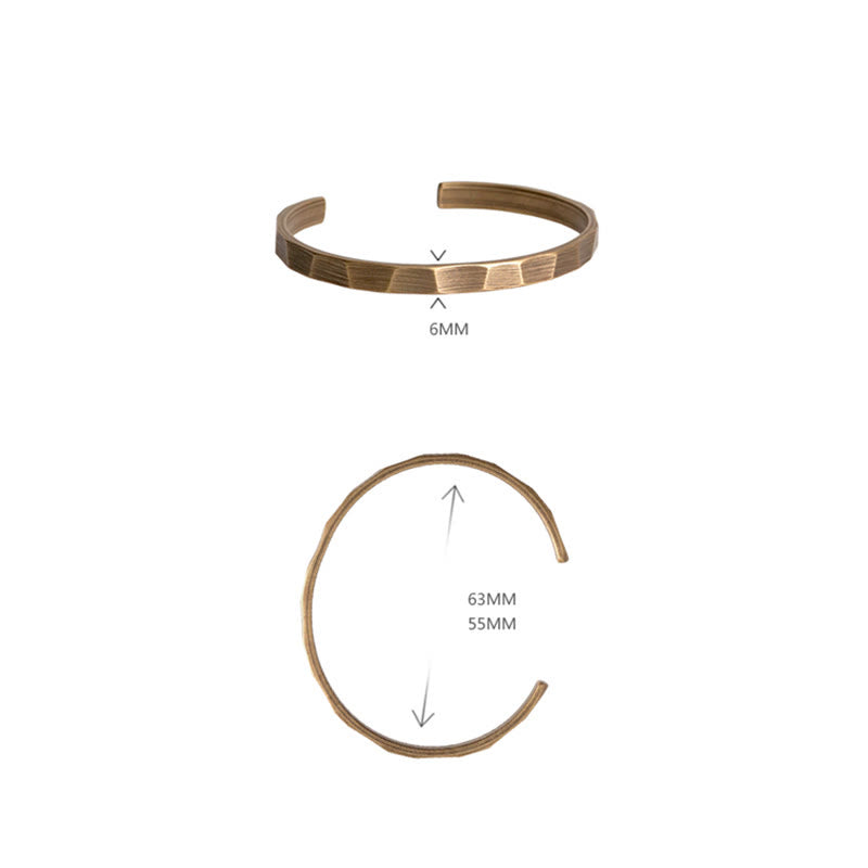 Wear FengShui Vintage Rustic Design Copper Wealth Adjustable Cuff Bracelet