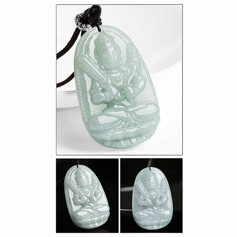 Wear FengShui Chinese Zodiac Natal Buddha Jade Wealth Prosperity Necklace Pendant