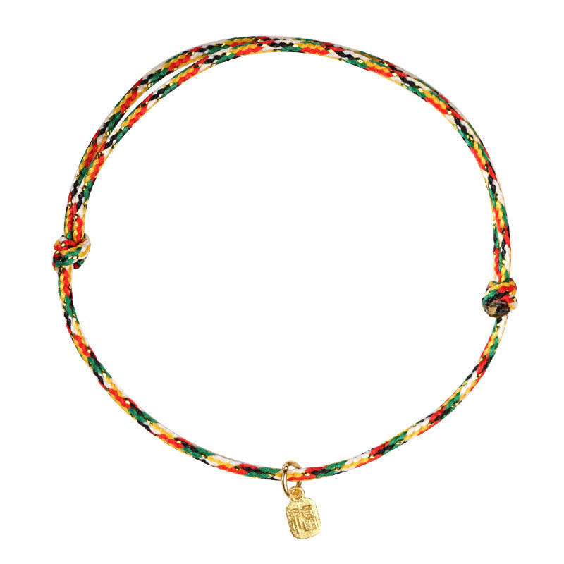 Wear FengShui Auspicious Fu Character Peace And Joy Luck Handmade Multicolored Child Adult Bracelet