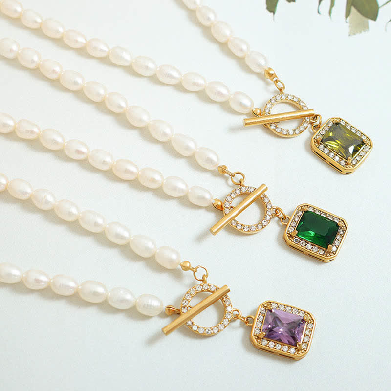 Wear FengShui Pearl Zircon Wealth Charm Necklace Pendant