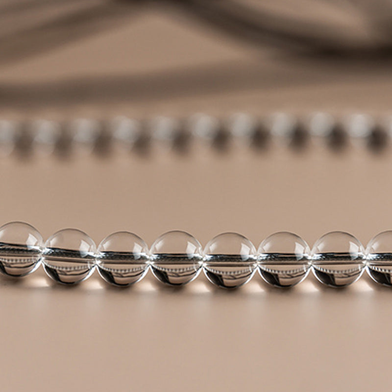 Wear FengShui 108 Beads White Crystal Jade Meditation Bracelet Mala